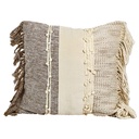 Cojín 45x45cm boho flecos beige