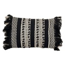 Cojín 30x50cm boho flecos grafito