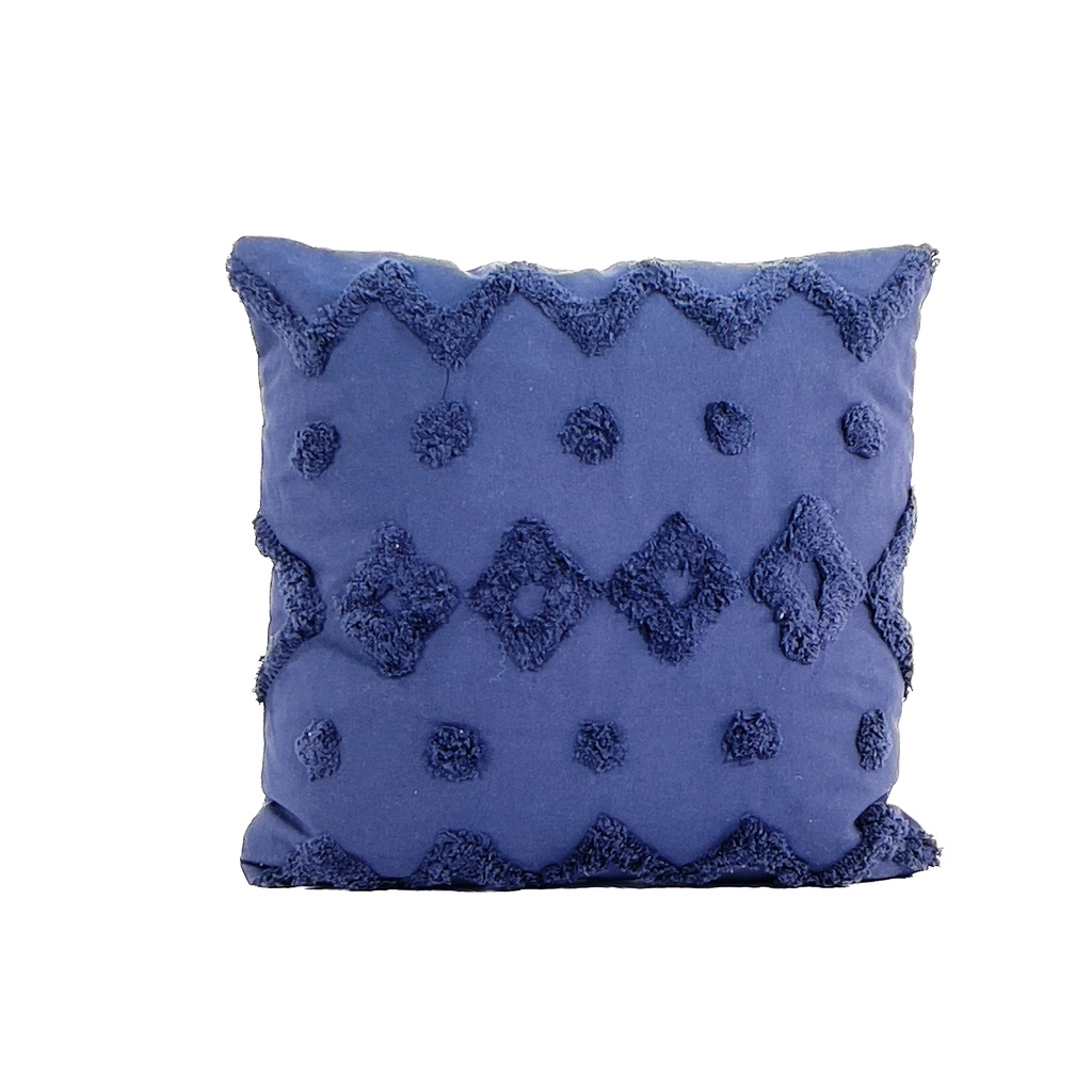 Cojín 45x45cm algodón textura azul