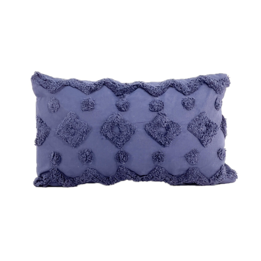 Cojín 30x50cm algodón textura azul