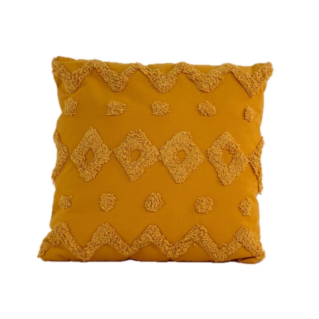 Cojín 45x45cm algodón textura amarillo