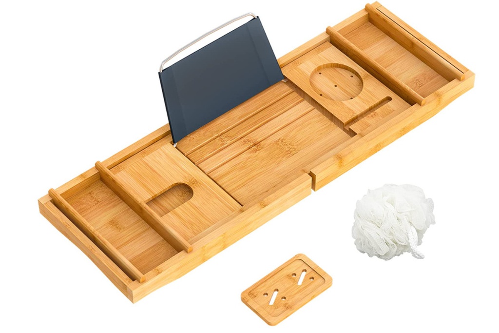 Bandeja extensible para bañera bambú