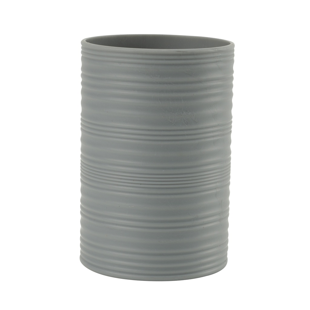 Vaso plástico estriado gris