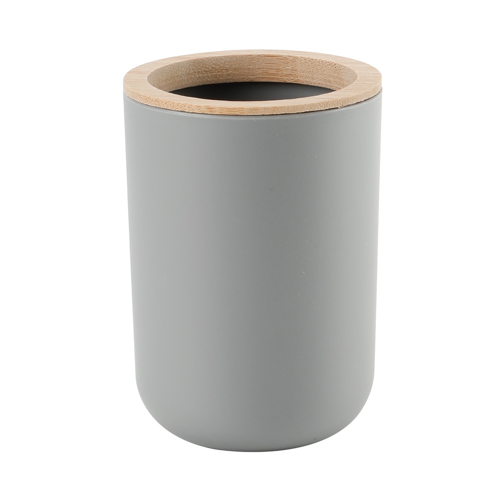 Porta cepillo dientes plástico gris bambú