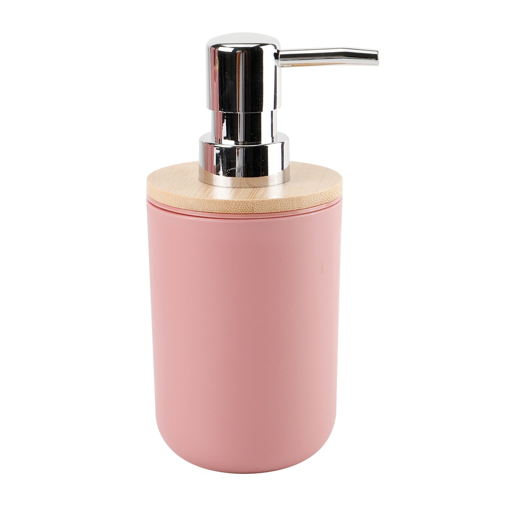 Dispensador jabón plástico rosado bambú