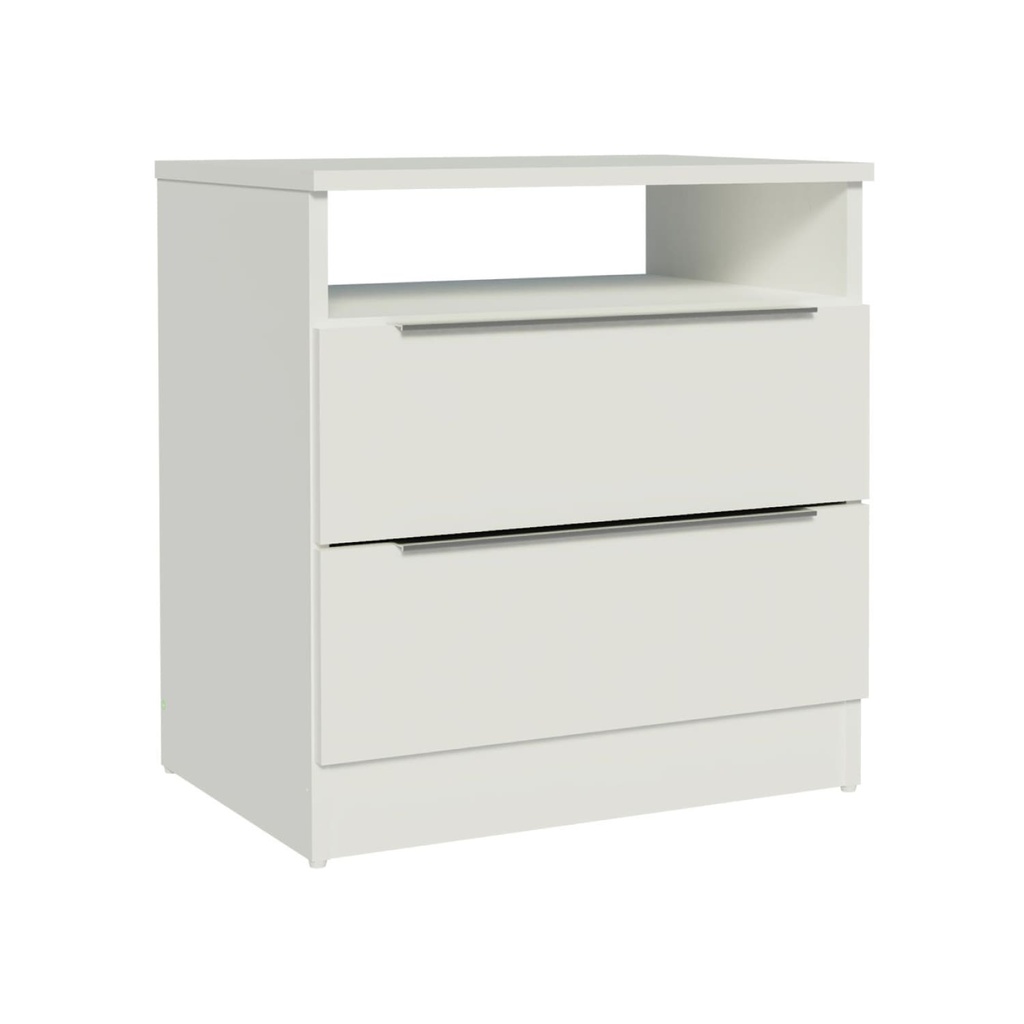 Velador Varese 2 cajones blanco