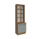 [230040610] Vitrina 4 puertas Agata gris 70cm
