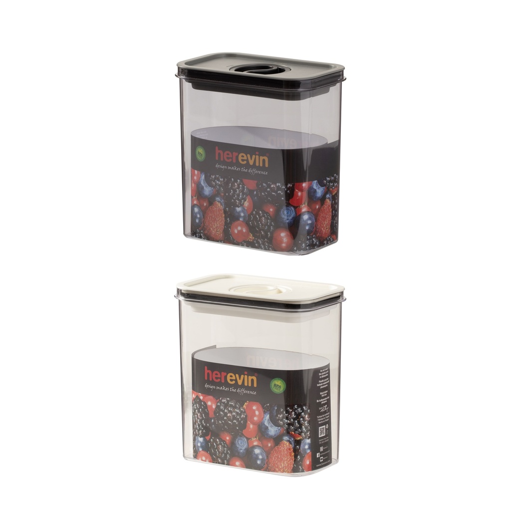 Contenedor plástico hermético blanco/negro 1,8lt