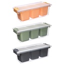 Contenedor plástico 3 compartimientos 1,96lt