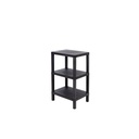 Estante plástico negro 3 niveles 39x23x65,7cm