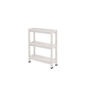 Carro plástico blanco 3 niveles 37x24,5x65,7cm