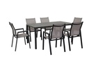 Juego comedor terraza 6 sillas Ely gris oscuro