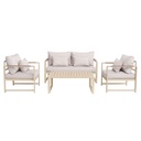 Juego living terraza Mykonos 2-1-1 beige