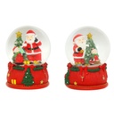 Bola de cristal navideña 10cm c/luz