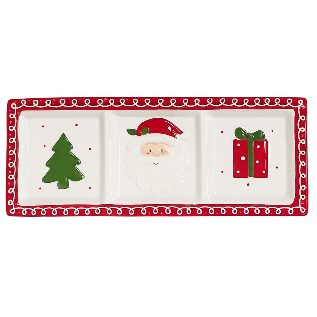 Pocillo navidad 38,5x15x3,5cm triple