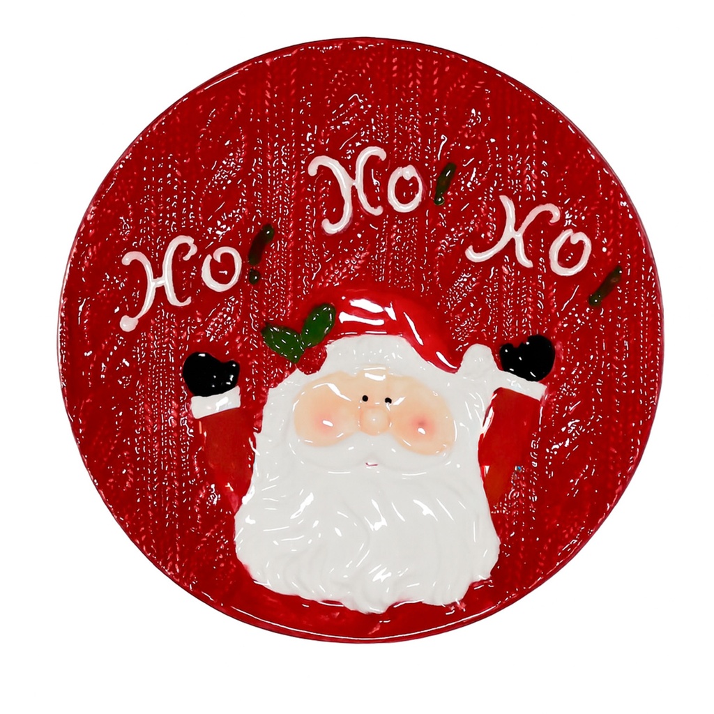 Plato navidad 26cm cerámica pascuero 