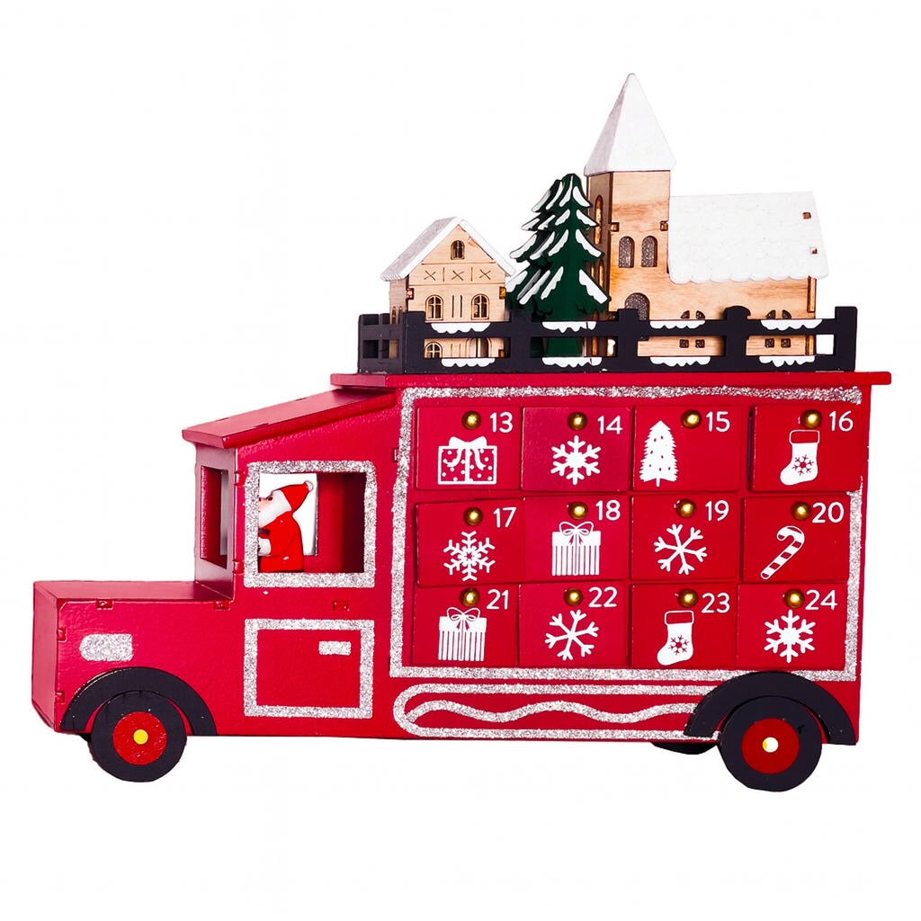 Calendario navidad 30x25x10cm tren