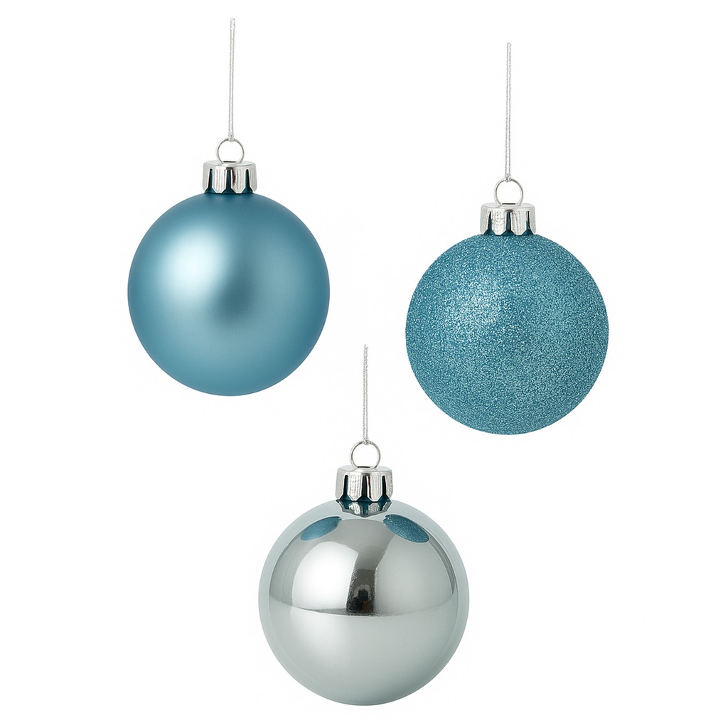 Bola navidad 5cm 20pcs celeste