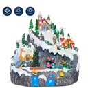 Casa navidad con luz y sonido 32cm montaña