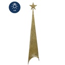 Figura navideña 210cm 100 luces LED árbol triangular dorado