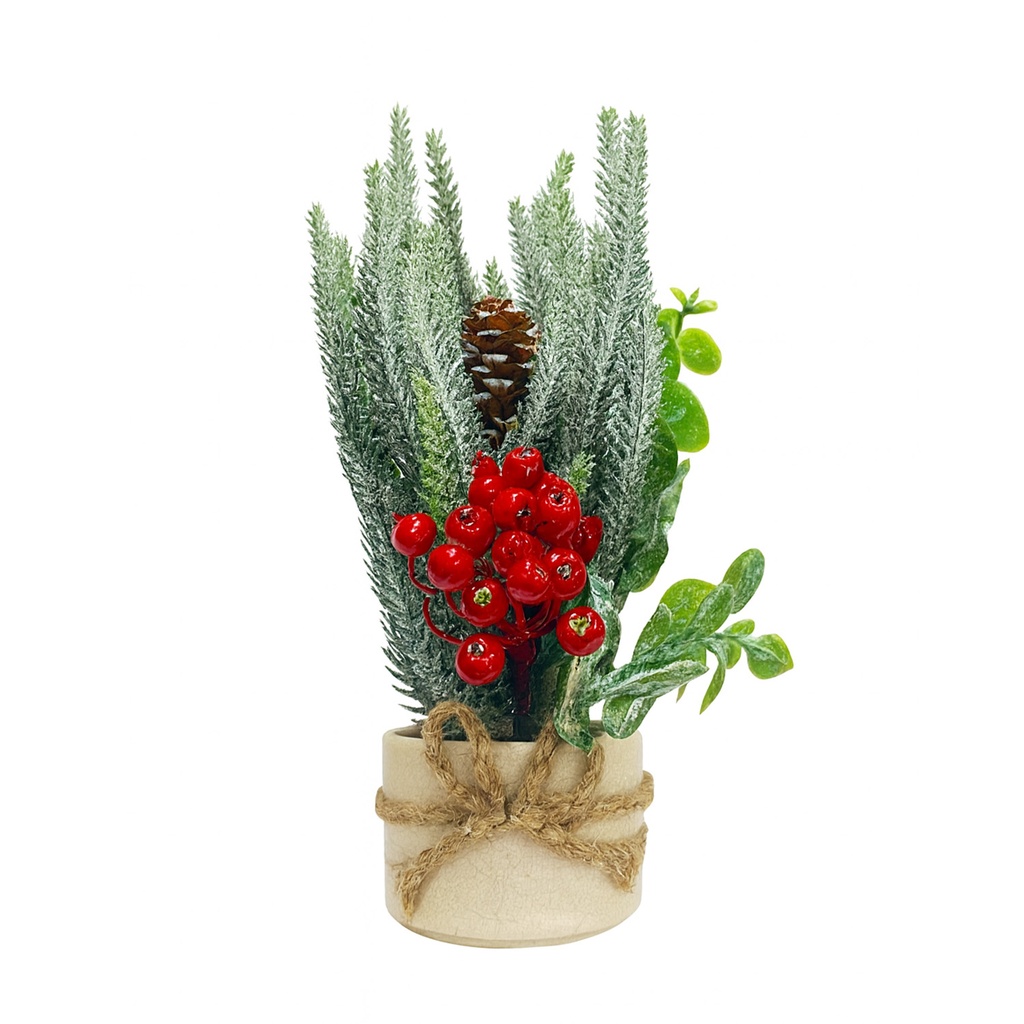 Arreglo navidad 25cm ramas nevado