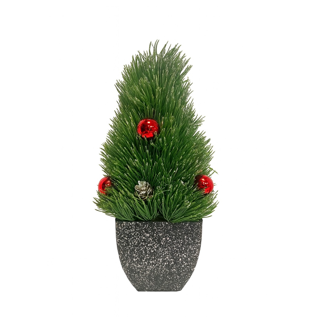 Adorno árbol navidad 35cm bolas navidad rojo 