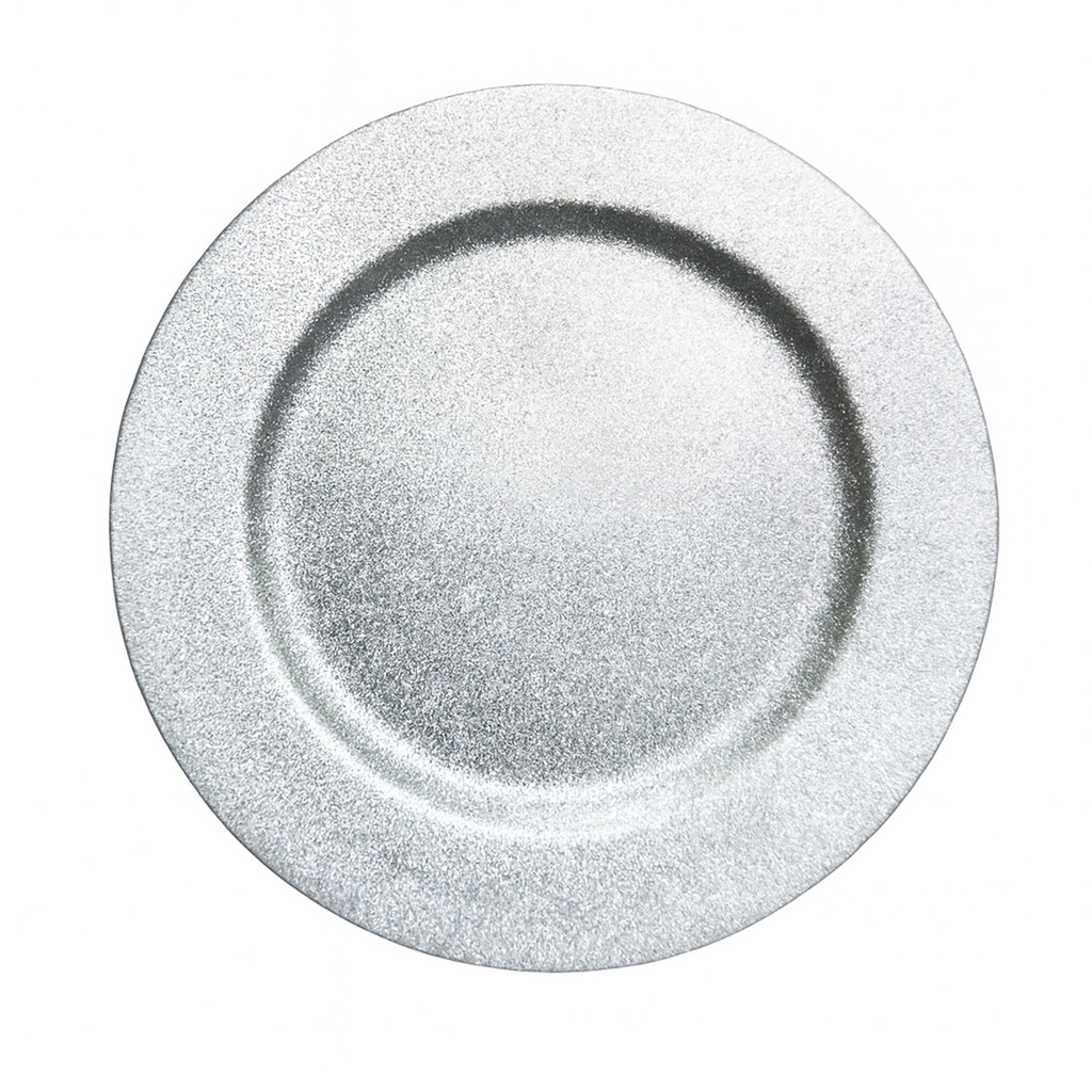 Plato melamina 33cm plateado
