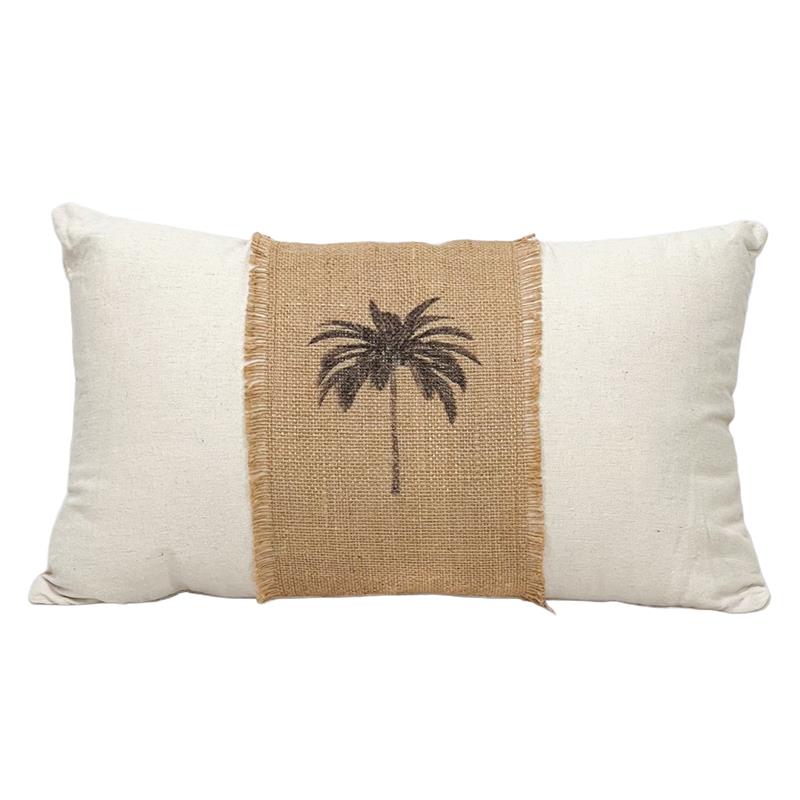Cojín 30x50cm yute palmeras