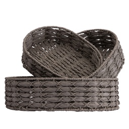 [230003413] Canastos ovalados gris set de 3