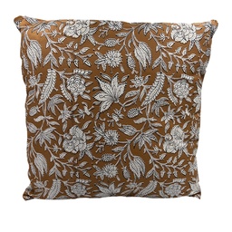 [230027410] Cojín 45x45cm print flor ocre