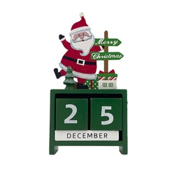 [230030643] Calendario navidad 7,2x14cm Santa madera