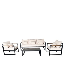 [230031111] Juego living terraza Mykonos 3-1-1 negro