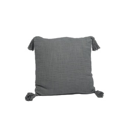 [230033804] Cojín 45x45cm tejido con borlas gris