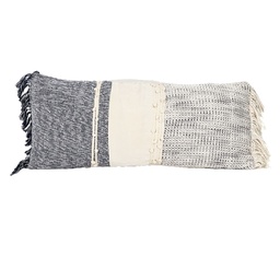 [230034231] Cojín 30x70cm boho flecos azul
