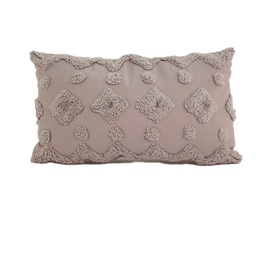 [230034257] Cojín 30x50cm algodón textura gris