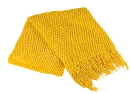 [230034269] Manta 130x170cm amarilla con flecos