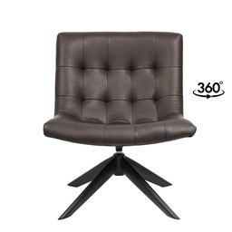 [230035169] Poltrona giratoria PU Nairobi negro b/metal