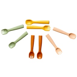 [230036190] Set cuchara y tenedor infantil silicona flexibles