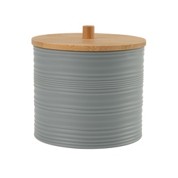 [230038698] Porta cotonitos plástico estriado gris bambú