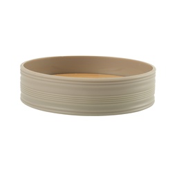 [230038729] Jabonera plástico estriado beige bambú