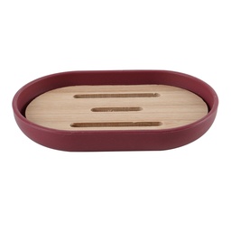 [230038882] Jabonera plástico burdeo bambú