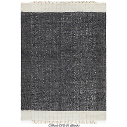 [230039674] Alfombra 150x210cm Cliford negro