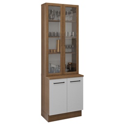 [230040588] Vitrina 4 puertas Agata blanco 70cm