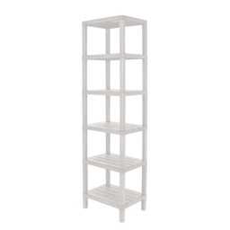 [230040890] Estante plástico blanco 6 niveles 39x23x145,5cm