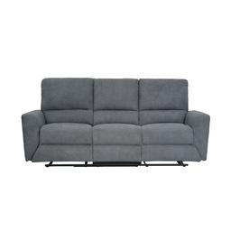 [230041537] Sofá reclinable 3 cuerpos Alaska gris oscuro