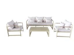 [230041556] Juego living terraza Mykonos 3-1-1 beige