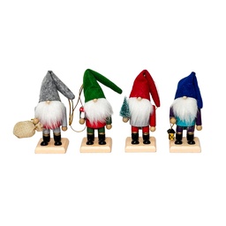 [230042093] Adorno navidad madera gnomos 11cm