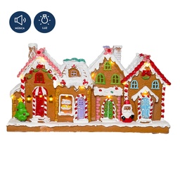 [230042191] Casa navidad con luz y sonido 32cm casa jengibre