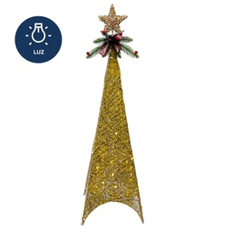 [230042201] Figura navideña 90cm 30 luces LED árbol cuadrado champán