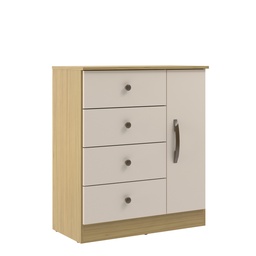 [230044039] Cómoda 4 cajones 1 puerta Lisboa Canary/Off white